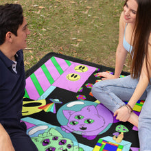 Load image into Gallery viewer, Psychedelic Floating Cats Throw Blanket 60" x 80"