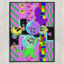 Load image into Gallery viewer, Psychedelic Floating Cats Throw Blanket 60" x 80"