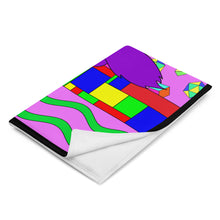 Load image into Gallery viewer, Psychedelic Floating Cats Throw Blanket 60" x 80"