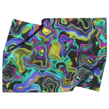Load image into Gallery viewer, Abstract Holographic Texture Multicolor Gradient With MPW Logo Fleece Blanket