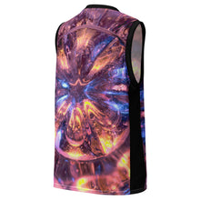 Load image into Gallery viewer, Purple Cosmic Eye Glass Work Recycled Unisex Basketball Jersey