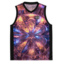 Load image into Gallery viewer, Purple Cosmic Eye Glass Work Recycled Unisex Basketball Jersey