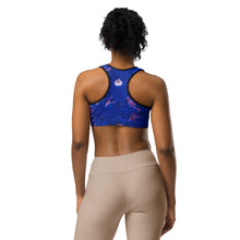 Load image into Gallery viewer, Daisy Blue X-ray Fragments Sports Bra
