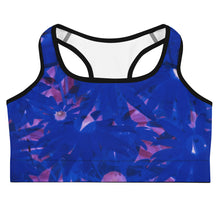 Load image into Gallery viewer, Daisy Blue X-ray Fragments Sports Bra