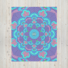 Load image into Gallery viewer, Flower Kaleidoscope Throw Blanket 50" x 60"