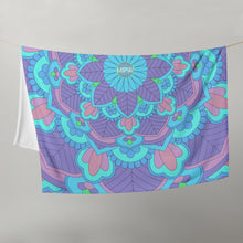 Load image into Gallery viewer, Flower Kaleidoscope Throw Blanket 50" x 60"