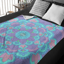Load image into Gallery viewer, Flower Kaleidoscope Throw Blanket 50" x 60"
