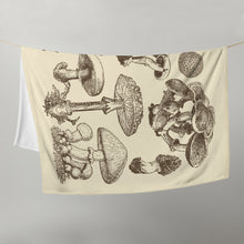Load image into Gallery viewer, Vintage Wild Mushrooms Throw Blanket 50" x 60"