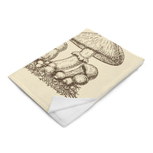Load image into Gallery viewer, Vintage Wild Mushrooms Throw Blanket 50" x 60"