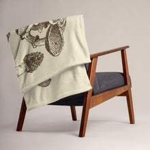 Load image into Gallery viewer, Vintage Wild Mushrooms Throw Blanket 50" x 60"