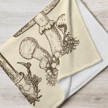 Load image into Gallery viewer, Vintage Wild Mushrooms Throw Blanket 50" x 60"