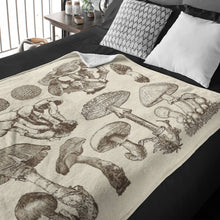 Load image into Gallery viewer, Vintage Wild Mushrooms Throw Blanket 50" x 60"