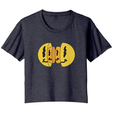 Load image into Gallery viewer, Acid Smile Faces Bella Ladies Flowy Crop T-Shirt