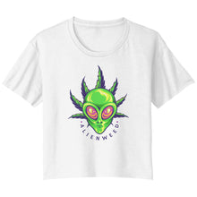 Load image into Gallery viewer, Alien Weed Bella Ladies Flowy Crop T-Shirt
