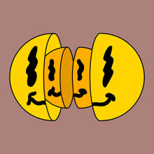 Load image into Gallery viewer, Acid Smile Faces Bella Ladies Flowy Crop T-Shirt