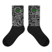 Load image into Gallery viewer, B&W Doodle Squiggles Unisex Socks