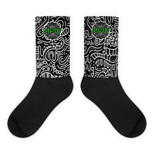 Load image into Gallery viewer, B&W Doodle Squiggles Unisex Socks