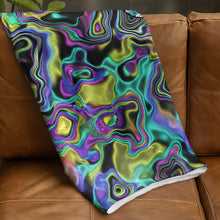 Load image into Gallery viewer, Abstract Holographic Texture Multicolor Gradient With MPW Logo Fleece Blanket
