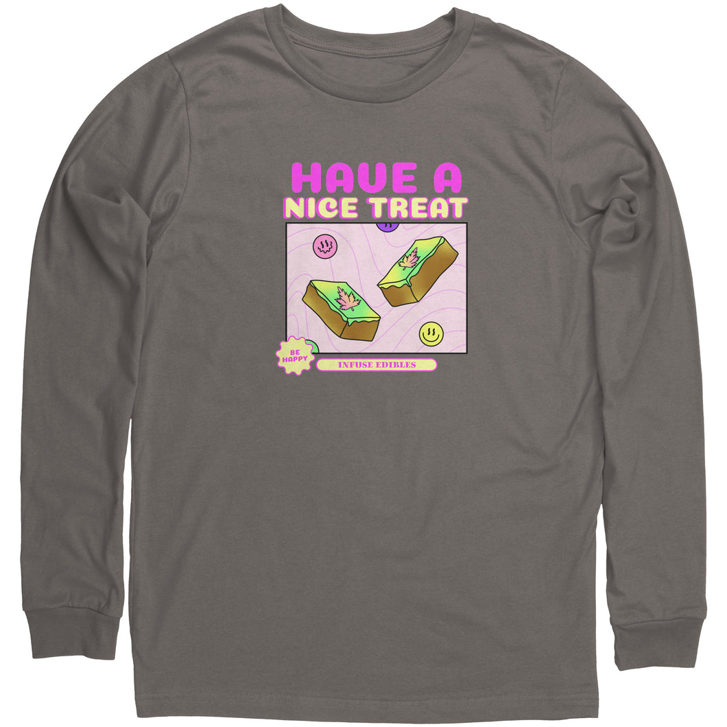 Happy Infused Edible Treats Canvas Unisex Long Sleeve Shirt