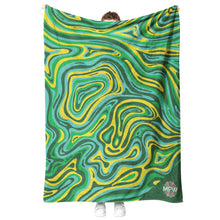 Load image into Gallery viewer, Warped Linework with MPW Logo Fleece Blanket
