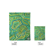 Load image into Gallery viewer, Warped Linework with MPW Logo Fleece Blanket
