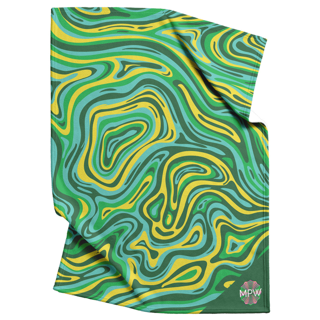 Warped Linework with MPW Logo Fleece Blanket