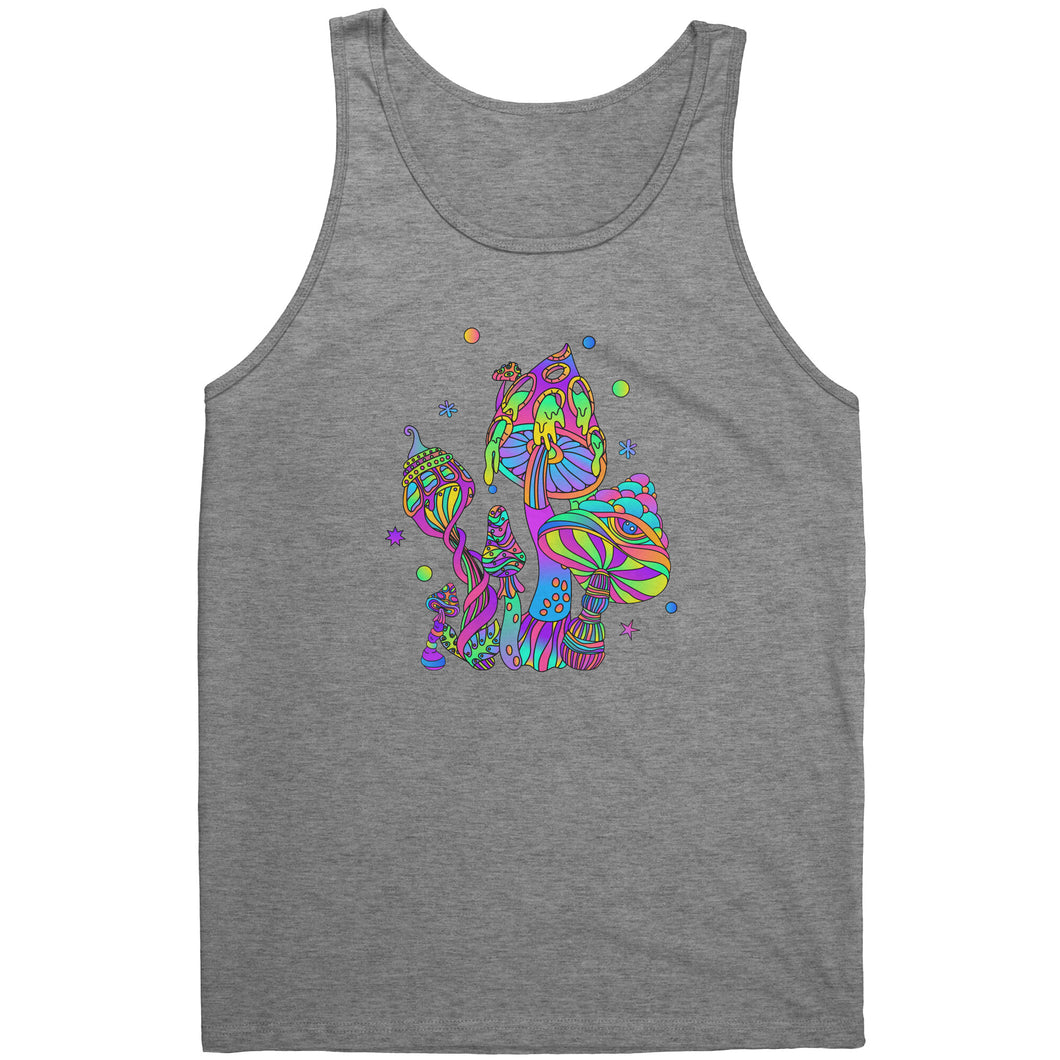 Iridescent Mushroom Magic Canvas Unisex Tank