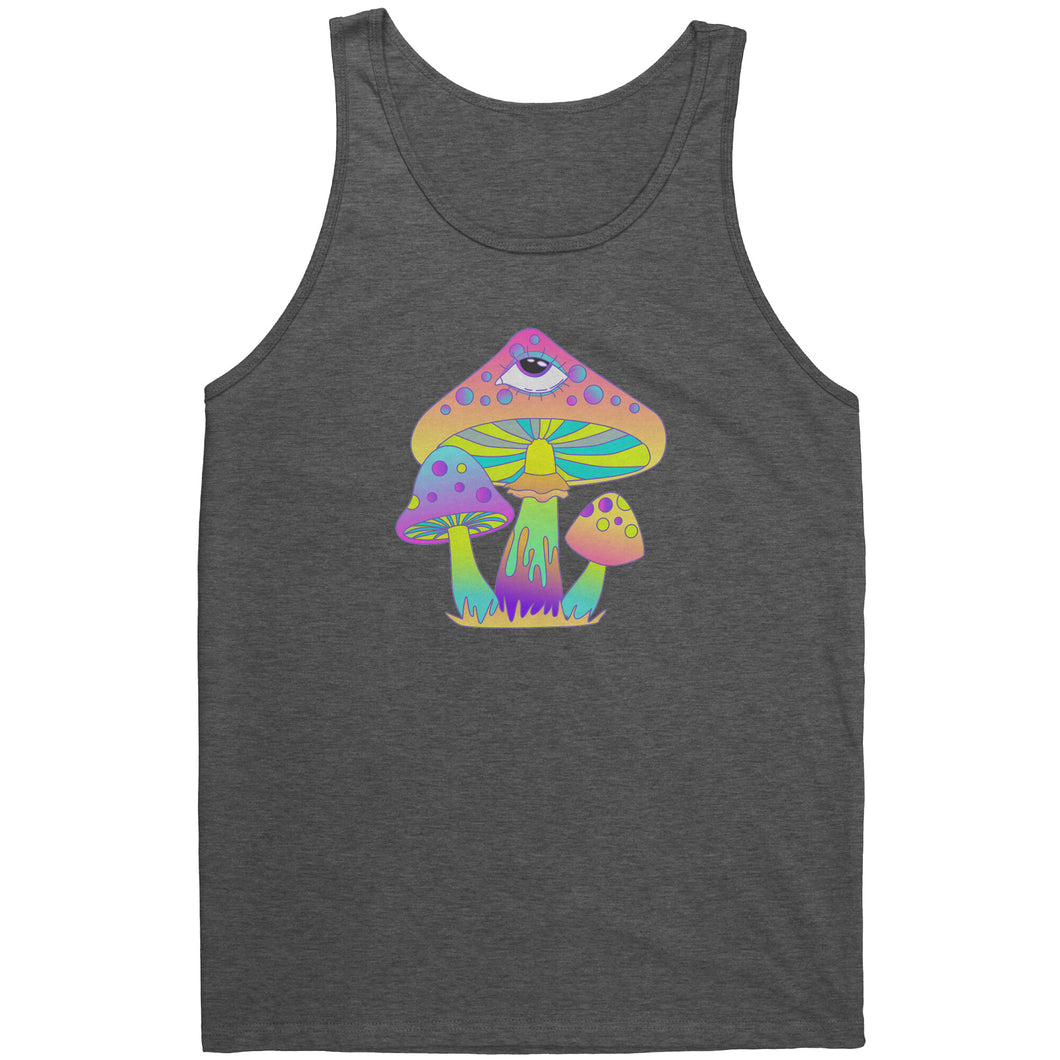 Fluorescent Mushrooms Canvas Unisex Tank