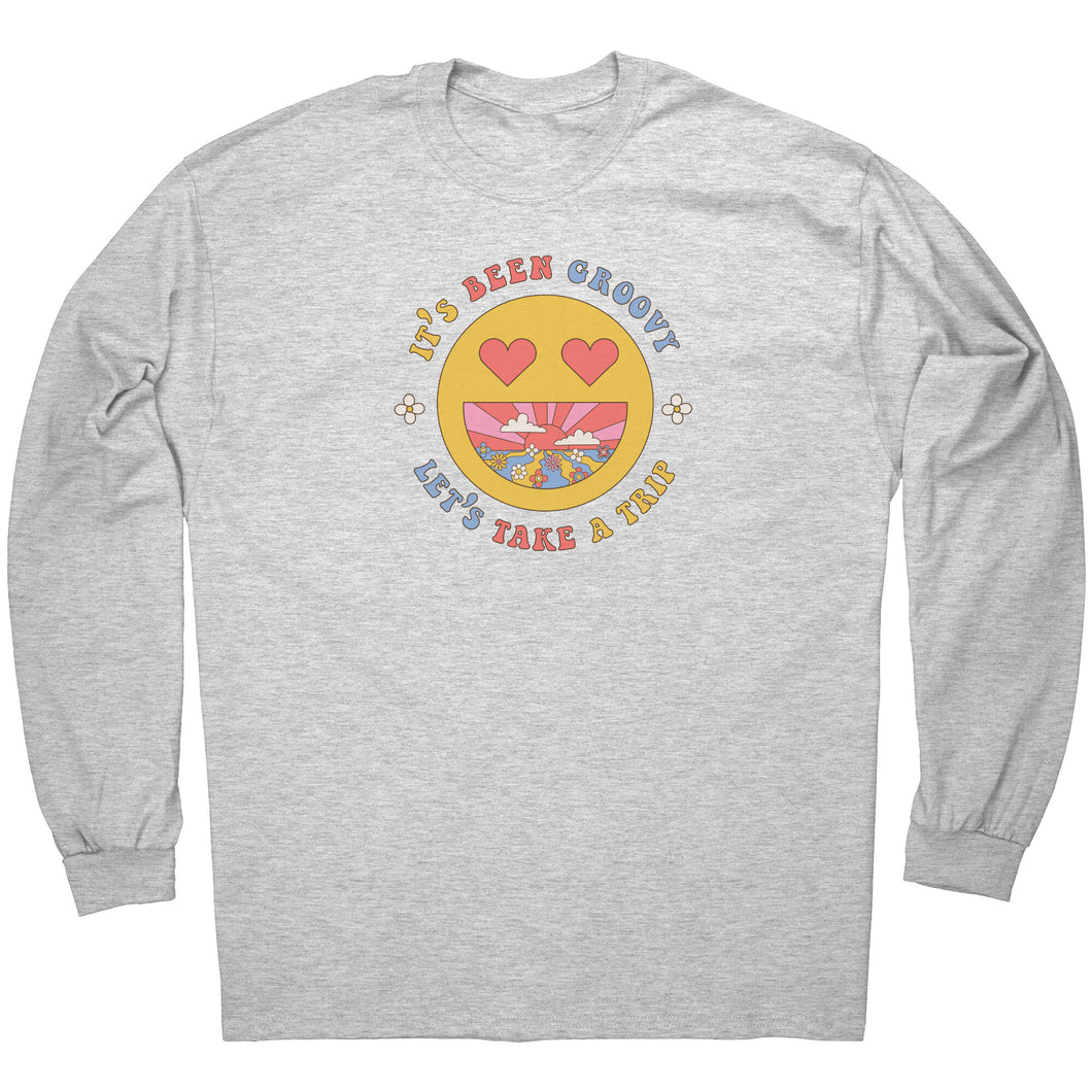 It's Been Groovy Let's Take A Trip Smiley Unisex Gildan Long Sleeve Shirt