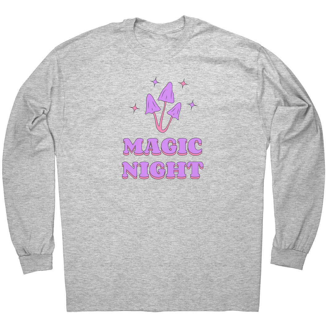 Magic Night Halloween Groovy Mushrooms Unisex Glidan Long Sleeve Shirt